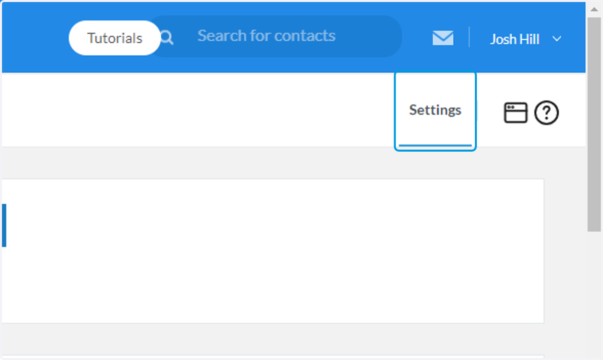 Click on Settings