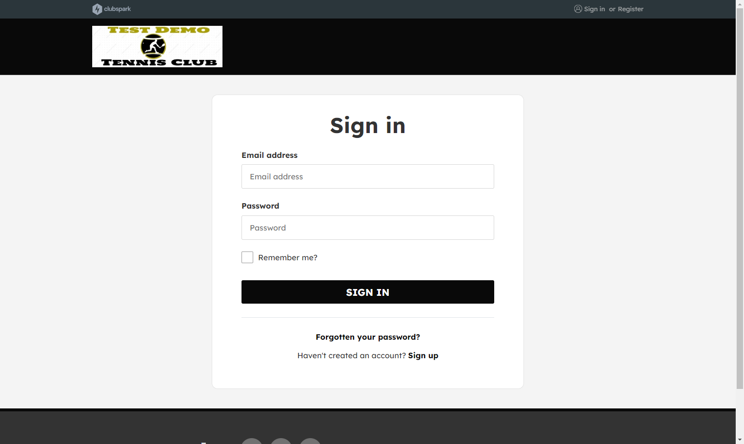 Login to ClubSpark