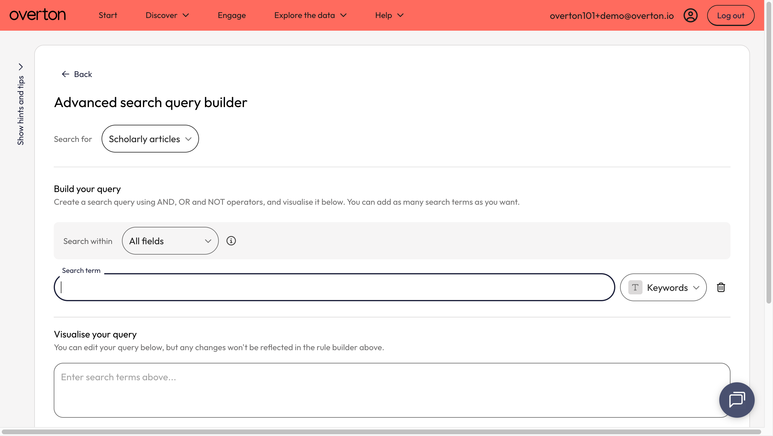 Select 'Scholarly articles' from the 'Search for' dropdown at the top