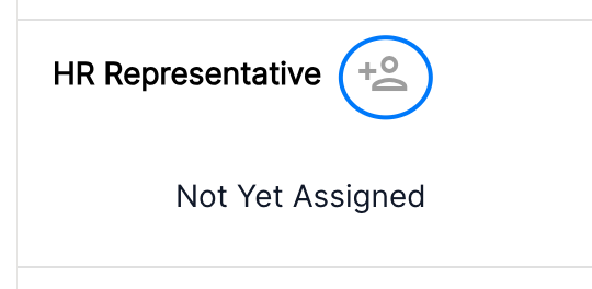 Once the existing HR rep has been removed, you will have the ability to reassign the a new HR representative by clicking on the add person tab