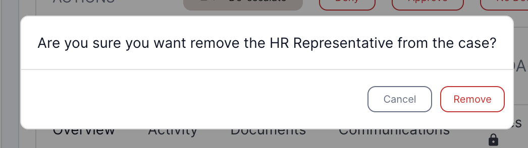 You will now be given an option to remove the existing HR representative.
