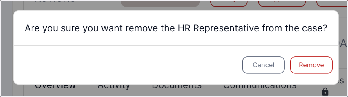 You will now be given an option to remove the existing HR representative.