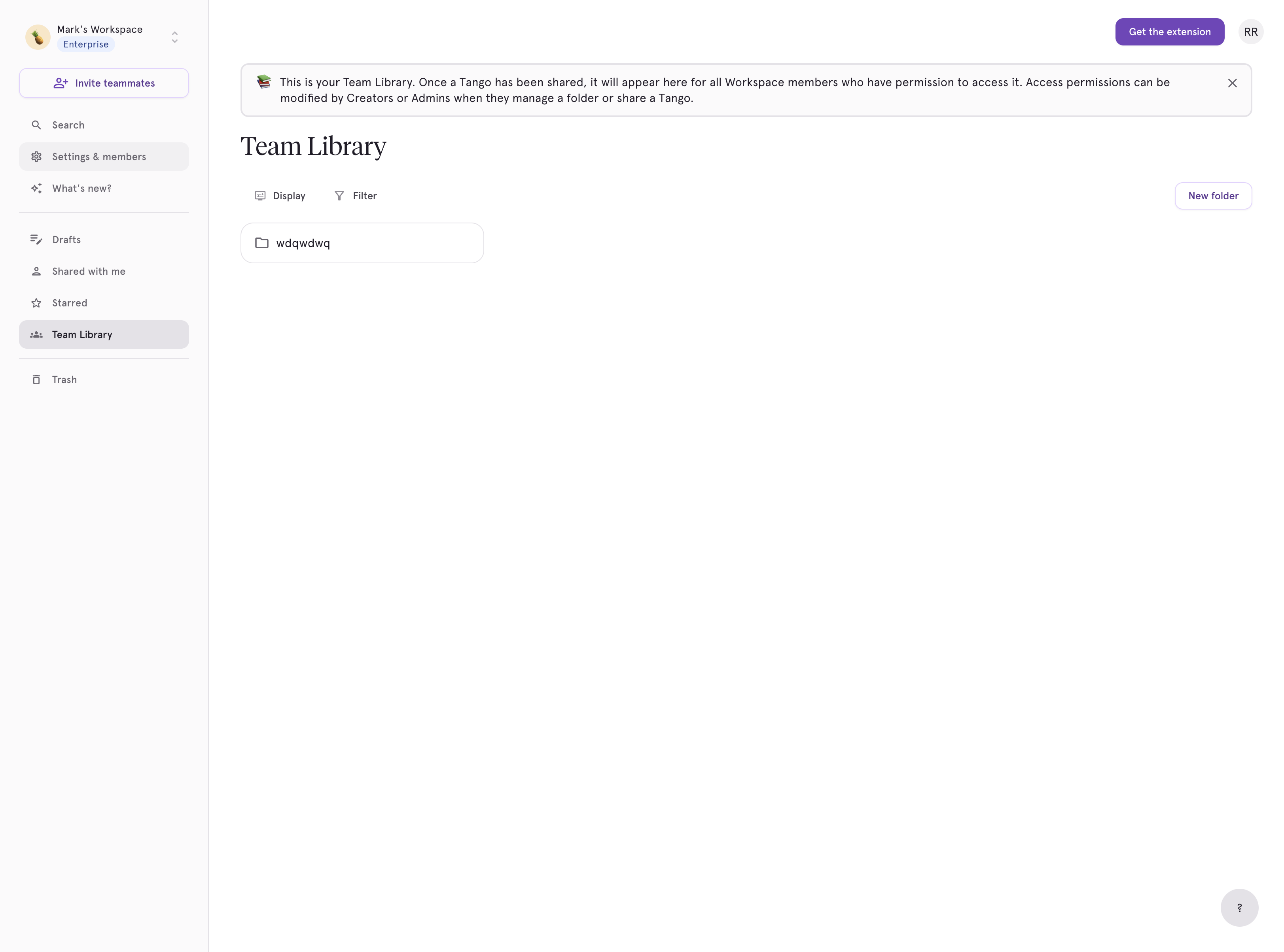 Click on Settings & members