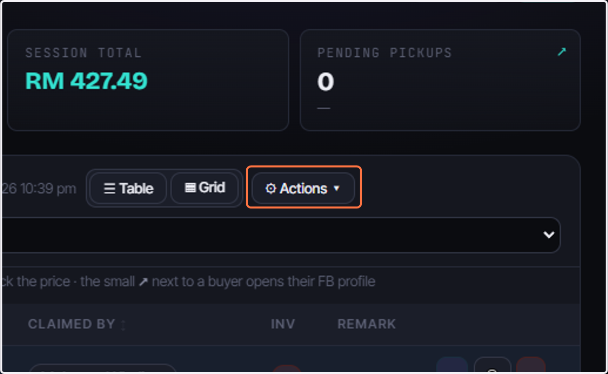 Click on ⚙ Actions ▾