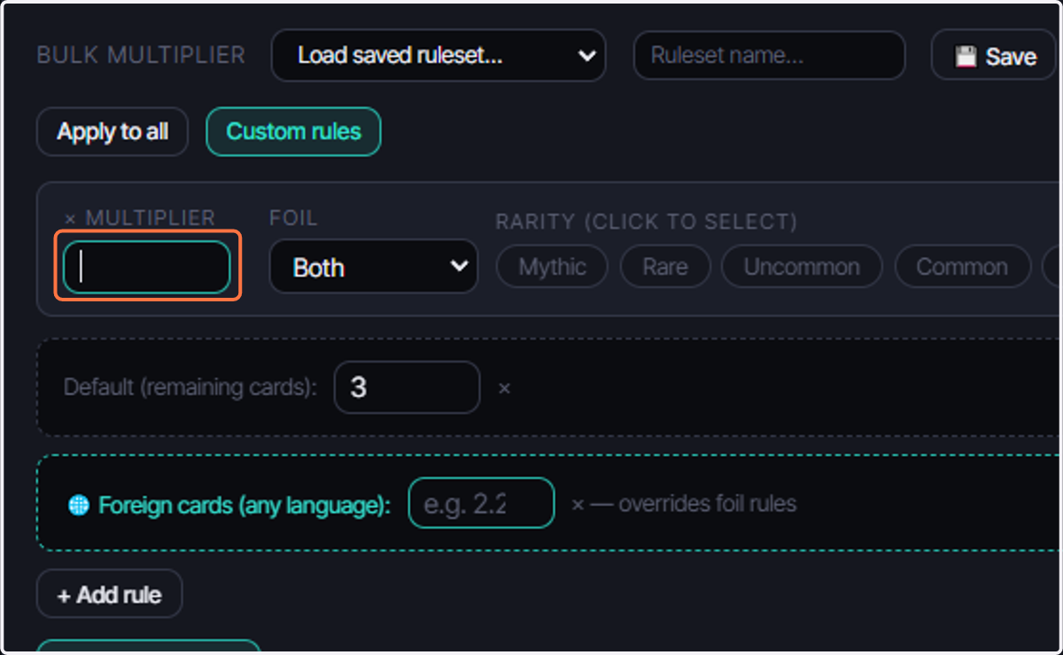 We Can update and Save rules