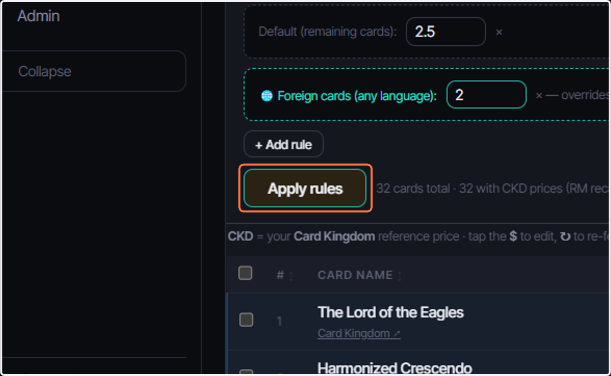 Click on Apply rules