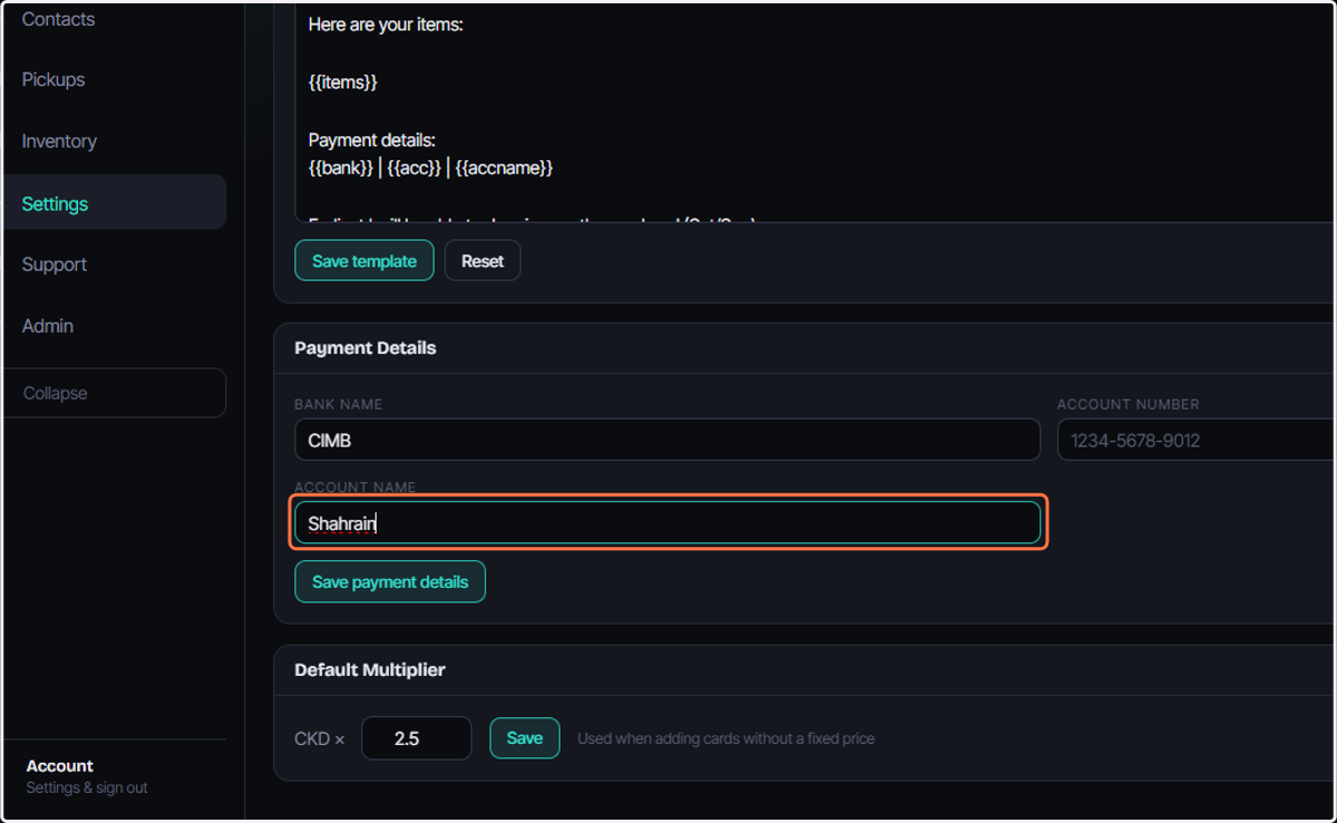 Click on ACCOUNT NAME