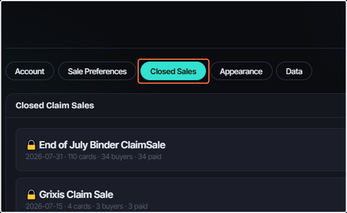 Click on Closed Sales