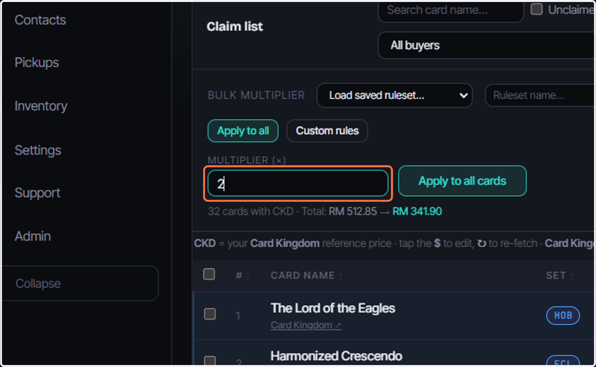 Update Multiplier GENERALLY