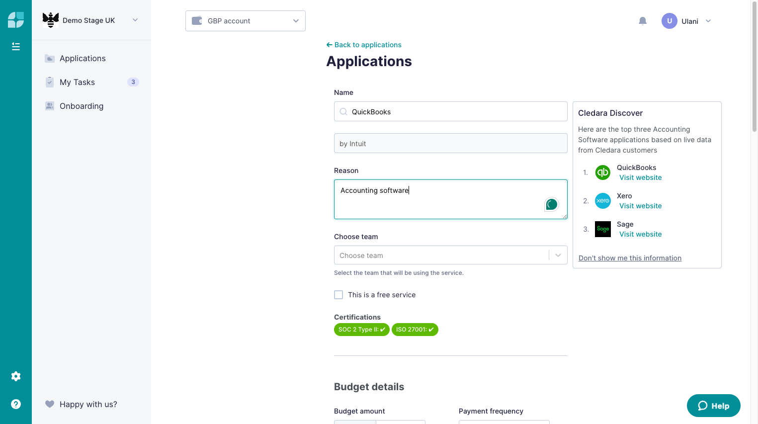 Type in the reason why your team needs this provider.