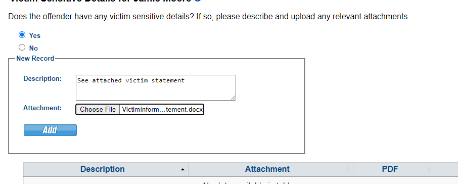 Be sure to click 'Add' to upload the documentation.