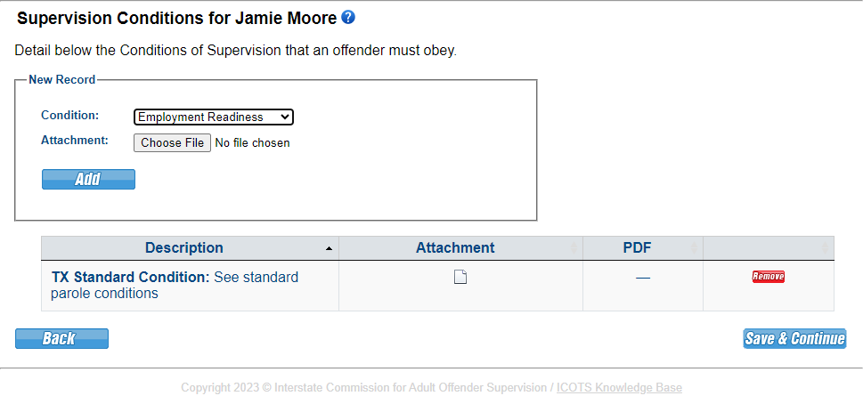 Select 'Employment Readiness' from the list and click 'Add.'