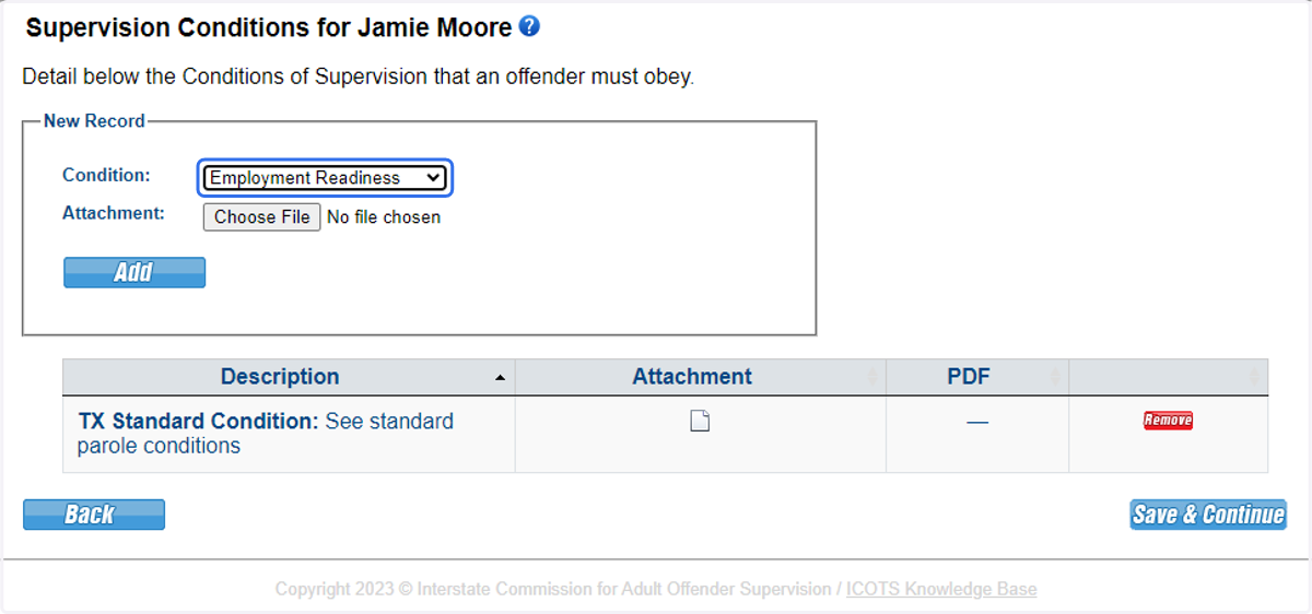 Select 'Employment Readiness' from the list and click 'Add.'