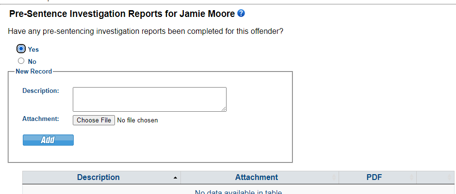 If a PSI exists and is available for distribution, select 'Yes' and attach it here.