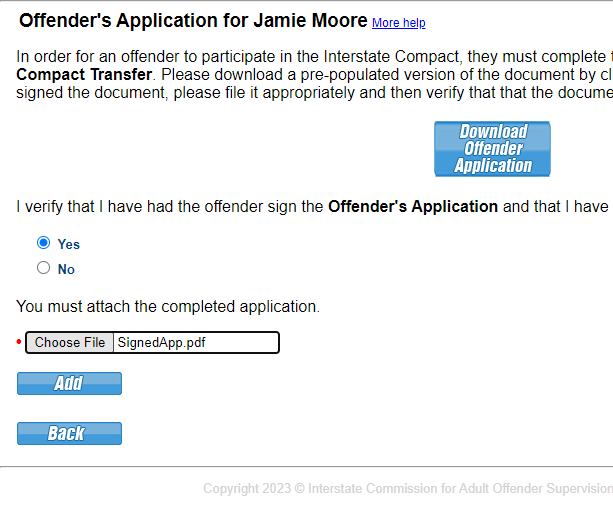 Attached the signed application.