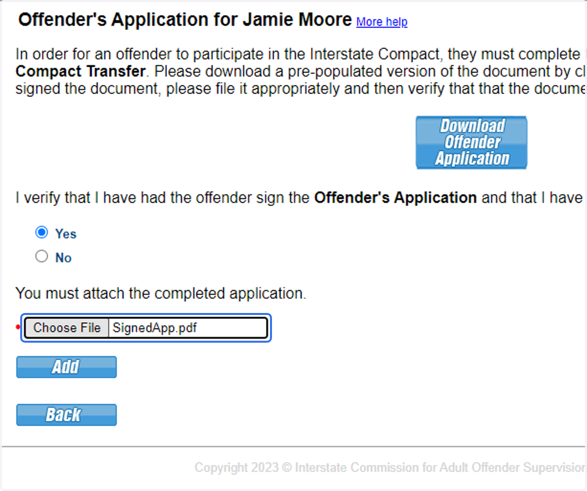 Attached the signed application.