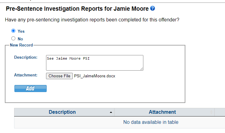 Be sure to click 'Add' to upload the documentation.