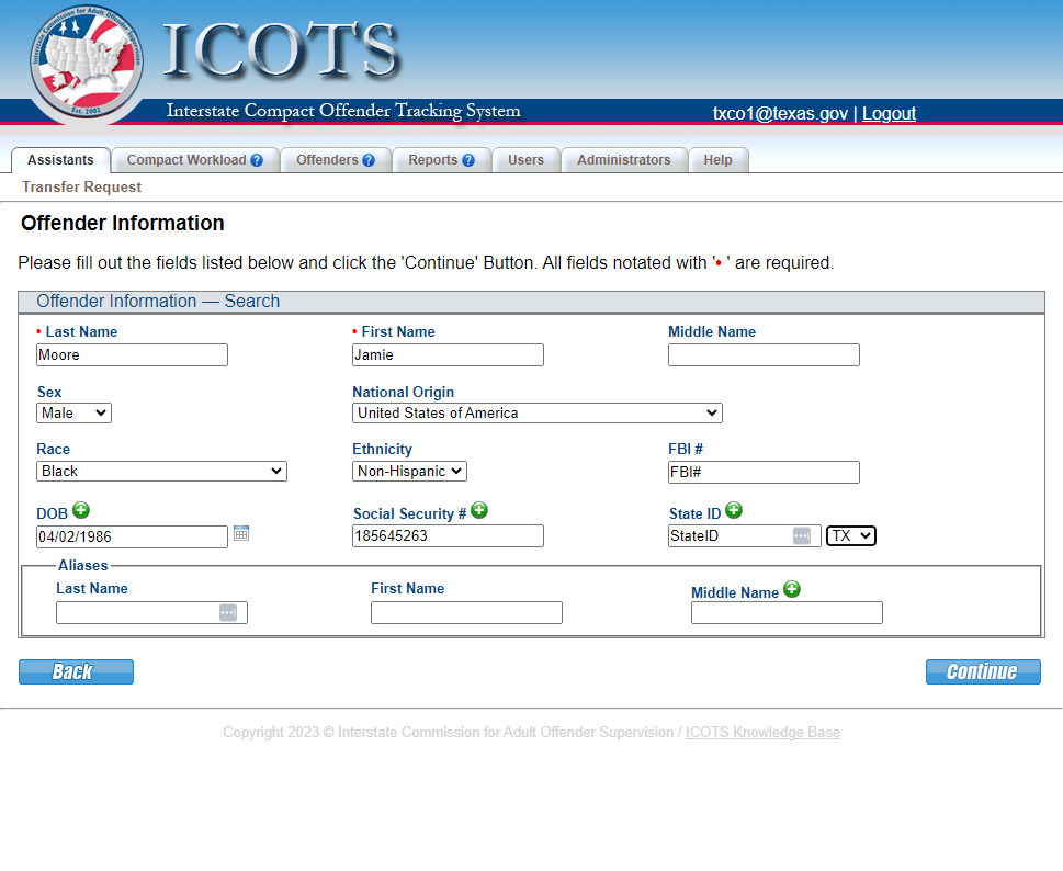 Enter all known identifiers to improve search results