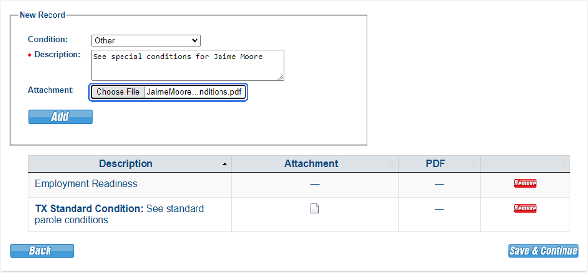 Attach the documentation and click 'Add.'