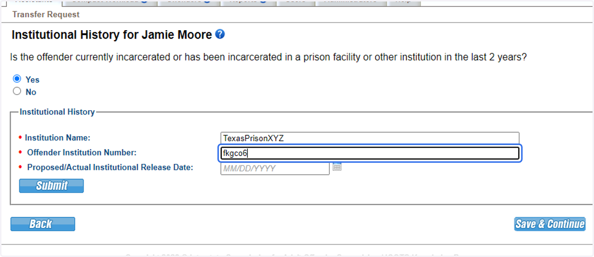Provide institution information & release date.