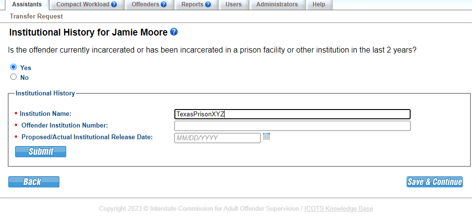 Provide institution information & release date.
