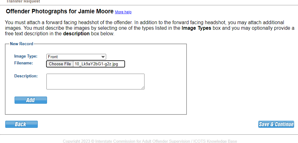 Be sure to click 'Add' to upload each photo.