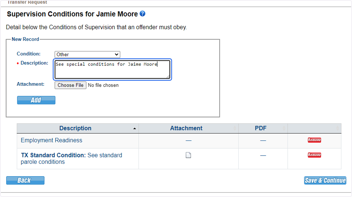 Describe the Special Condition document.