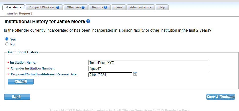 Provide institution information & release date.