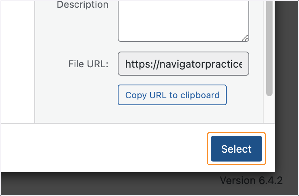 The Select button in the Media Library