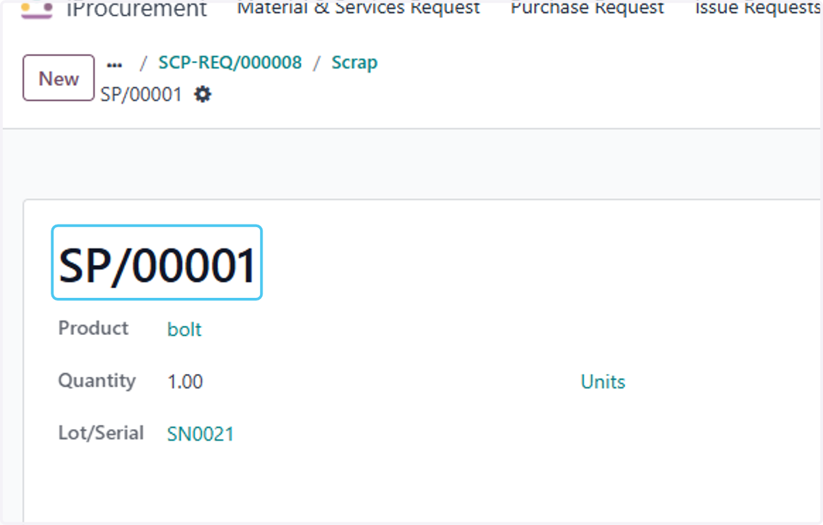 Finaly the Process of the Issue to Scrap is Completed