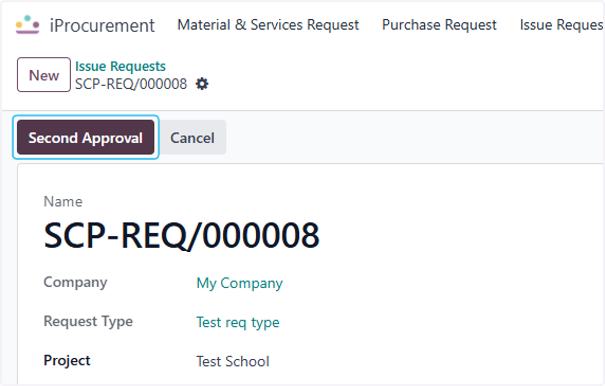 Click on Second Approval