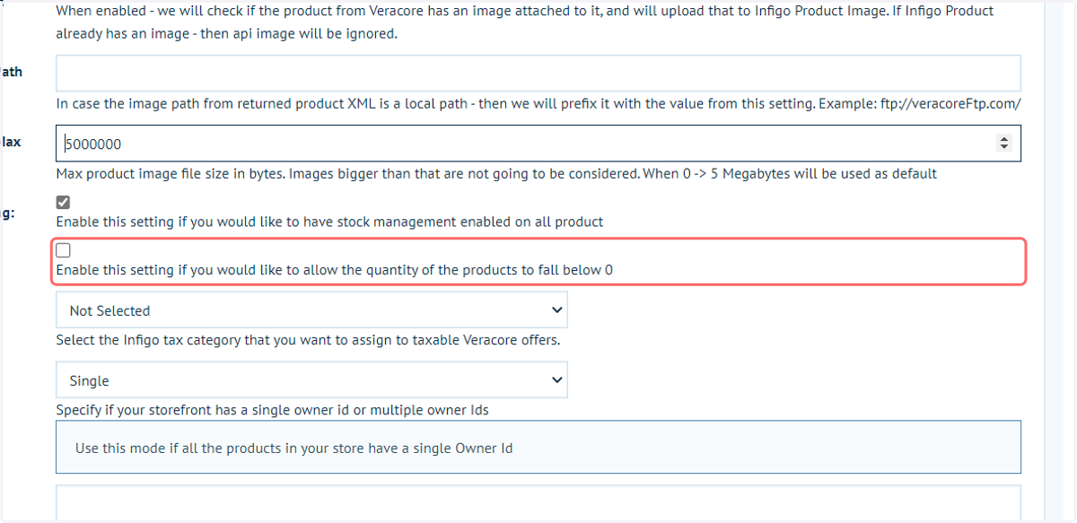 Enable backorders