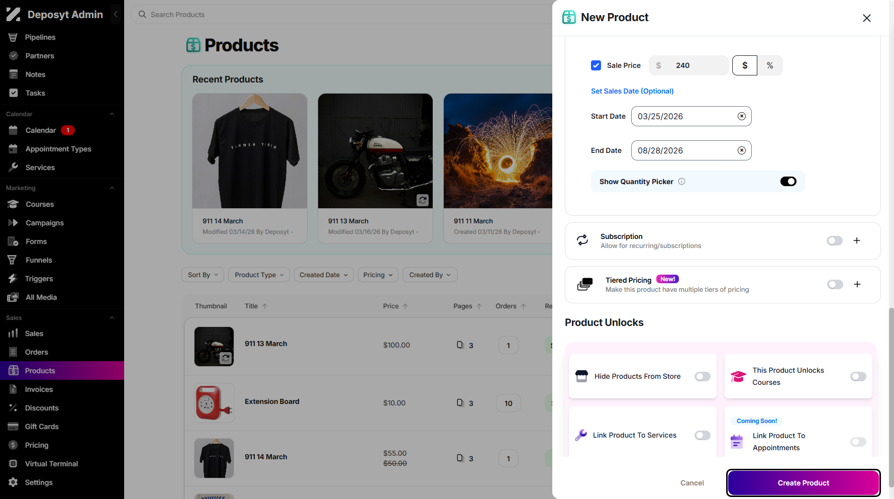 Step 8: Once you’re done setting up, click the Create Product button to create your One-Time Purchase.