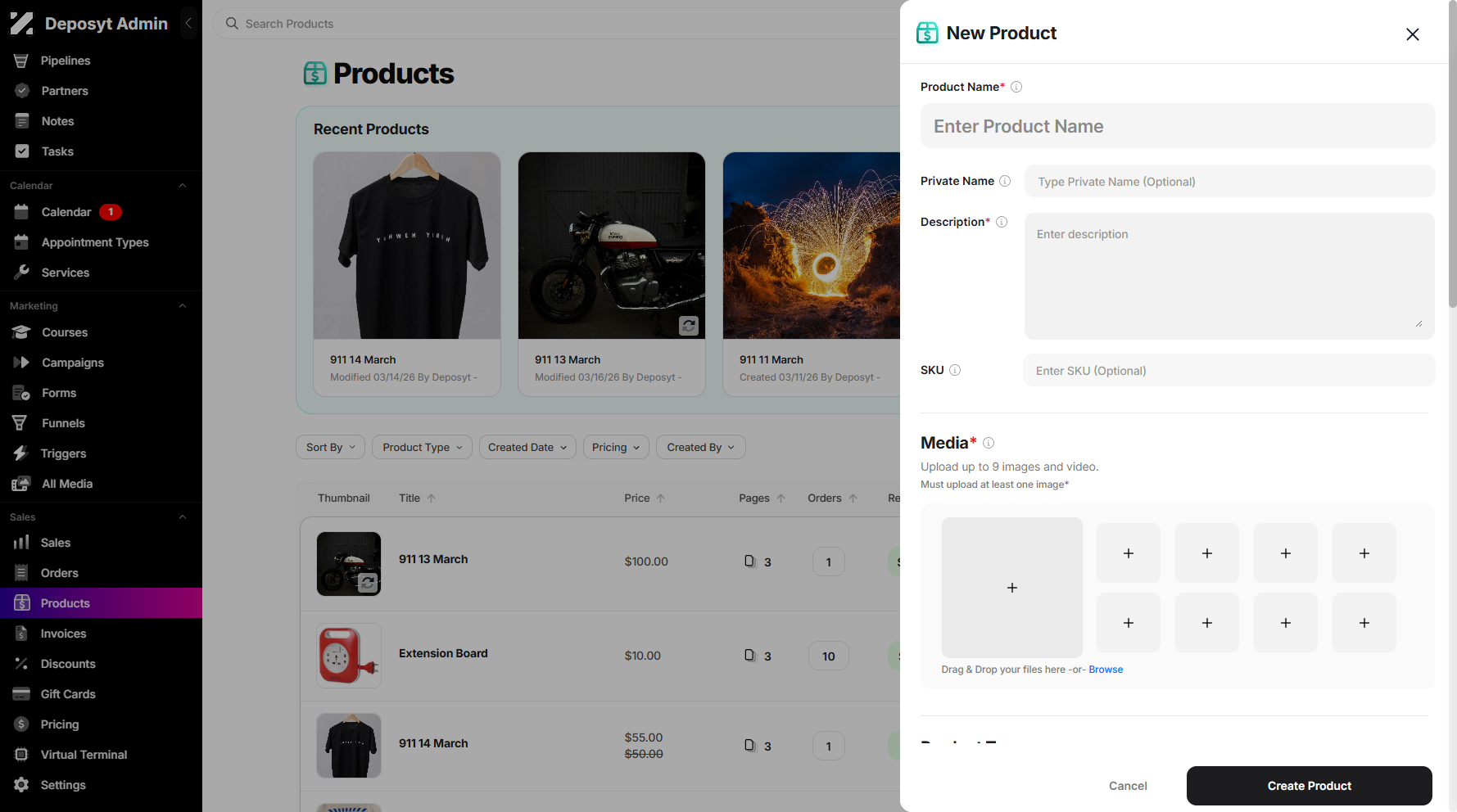 Step 4: A pop-up window will appear, prompting you to enter your product name, product private name, add a product description, and upload up to 9 images and videos as needed.