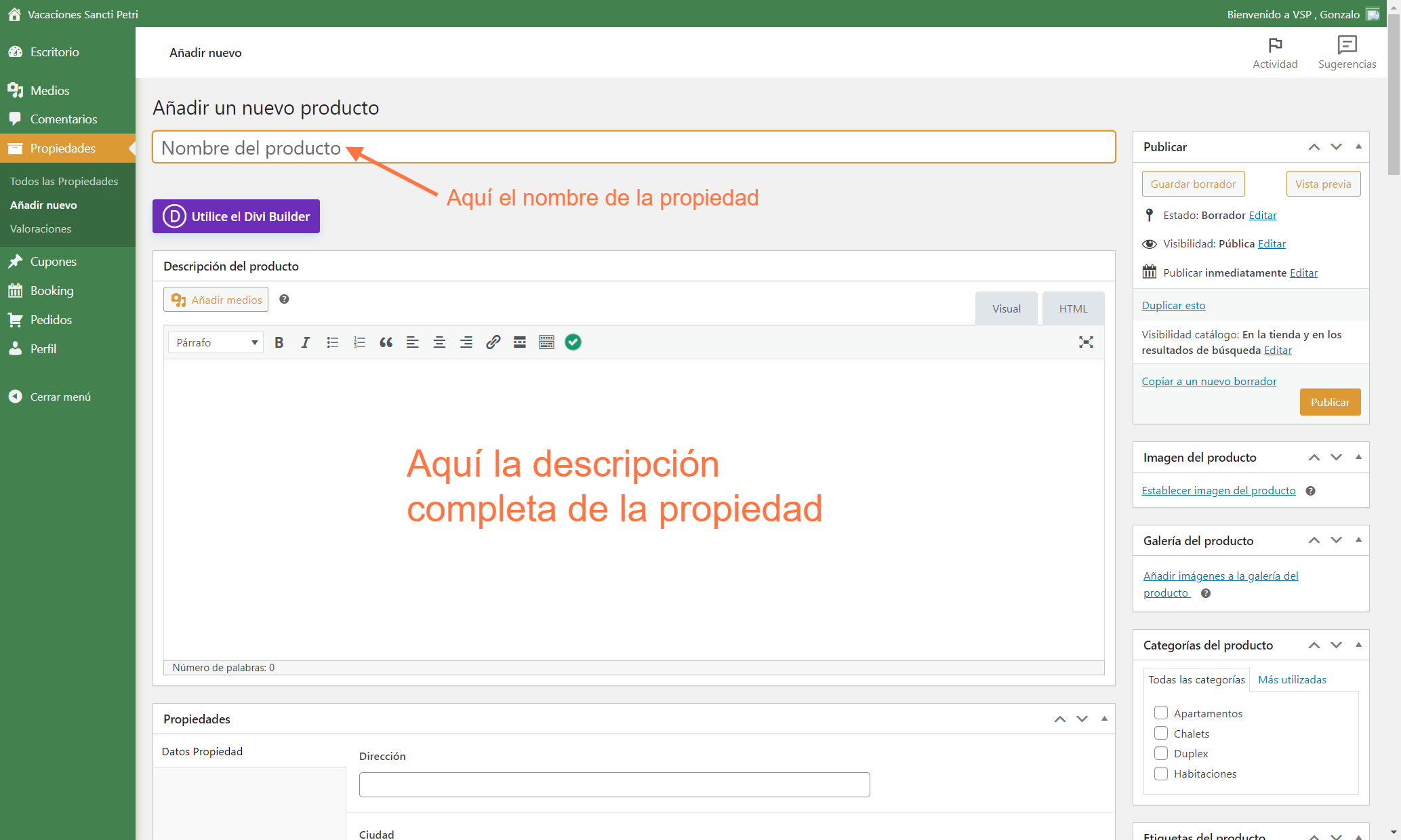 NOMBRE DE LA PROPIEDAD y DESCRIPCIÓN