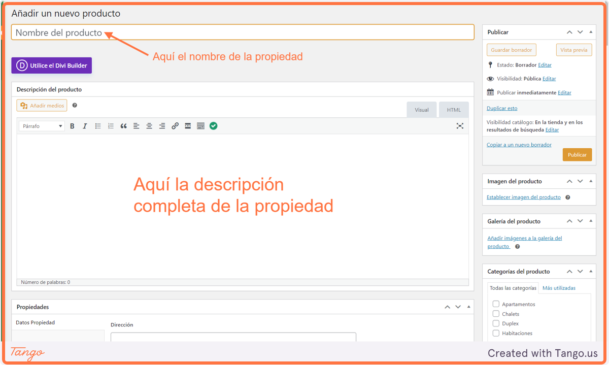 NOMBRE DE LA PROPIEDAD y DESCRIPCIÓN