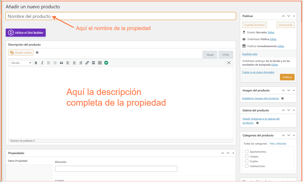 NOMBRE DE LA PROPIEDAD y DESCRIPCIÓN
