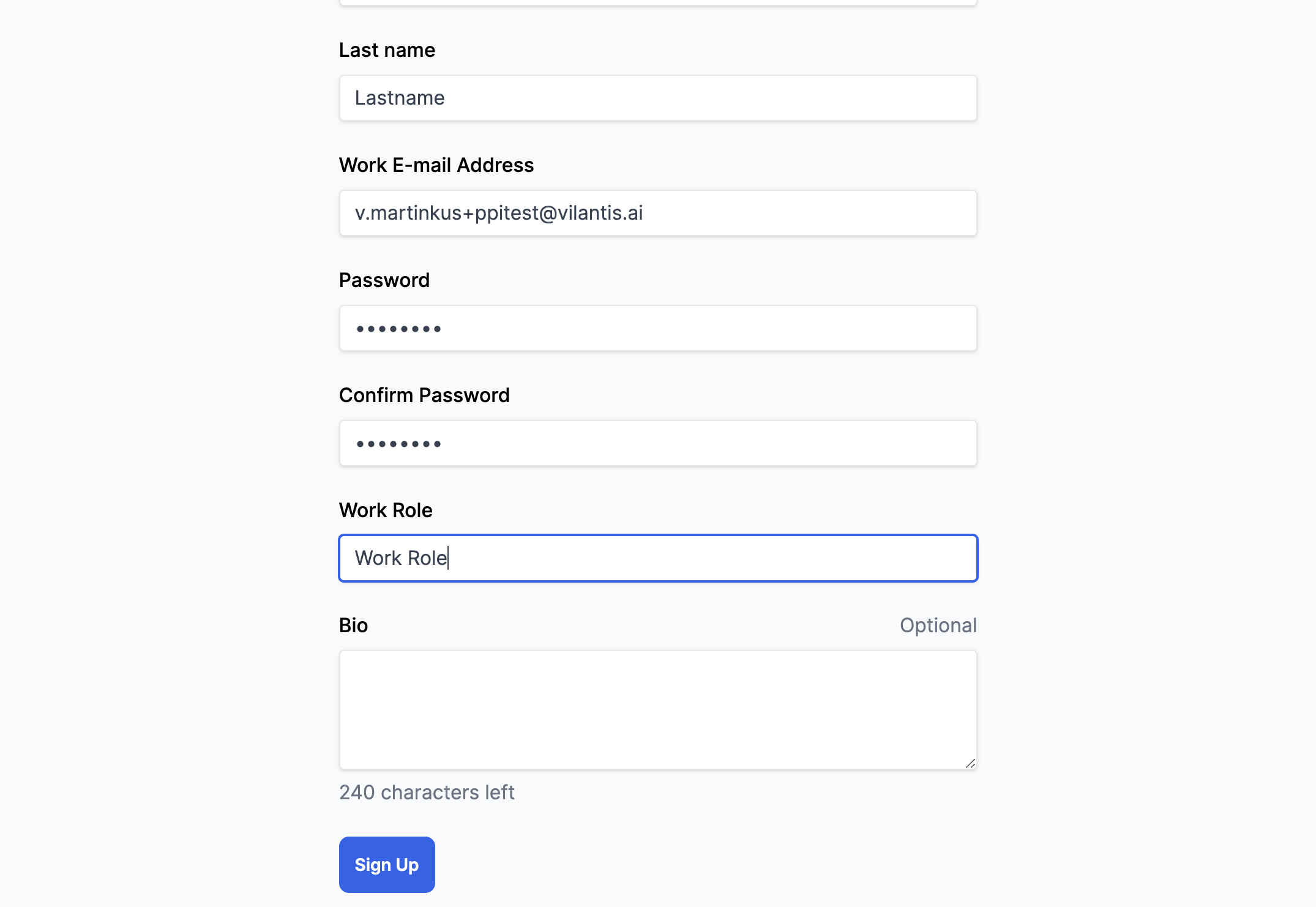 Enter your work role