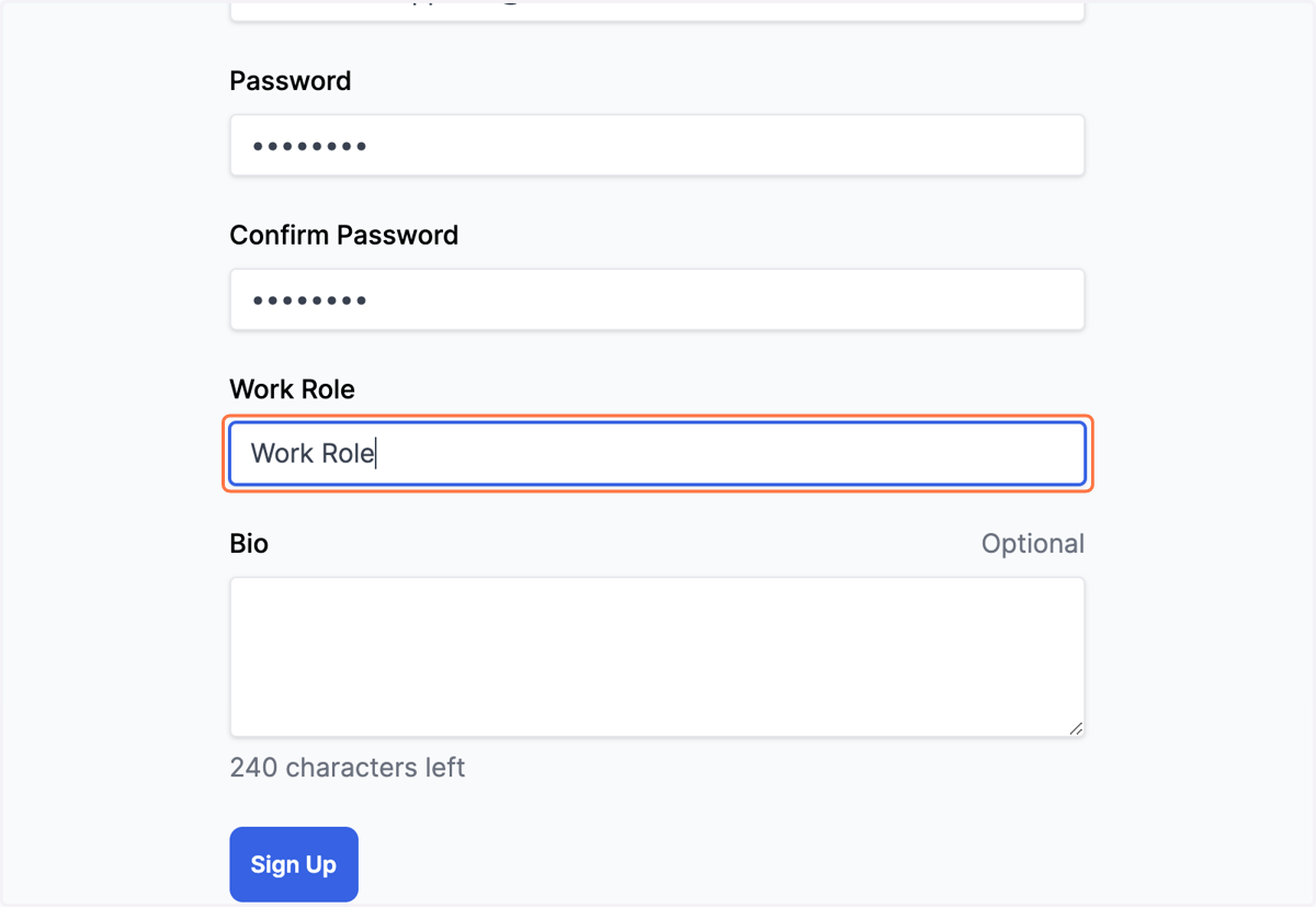 Enter your work role