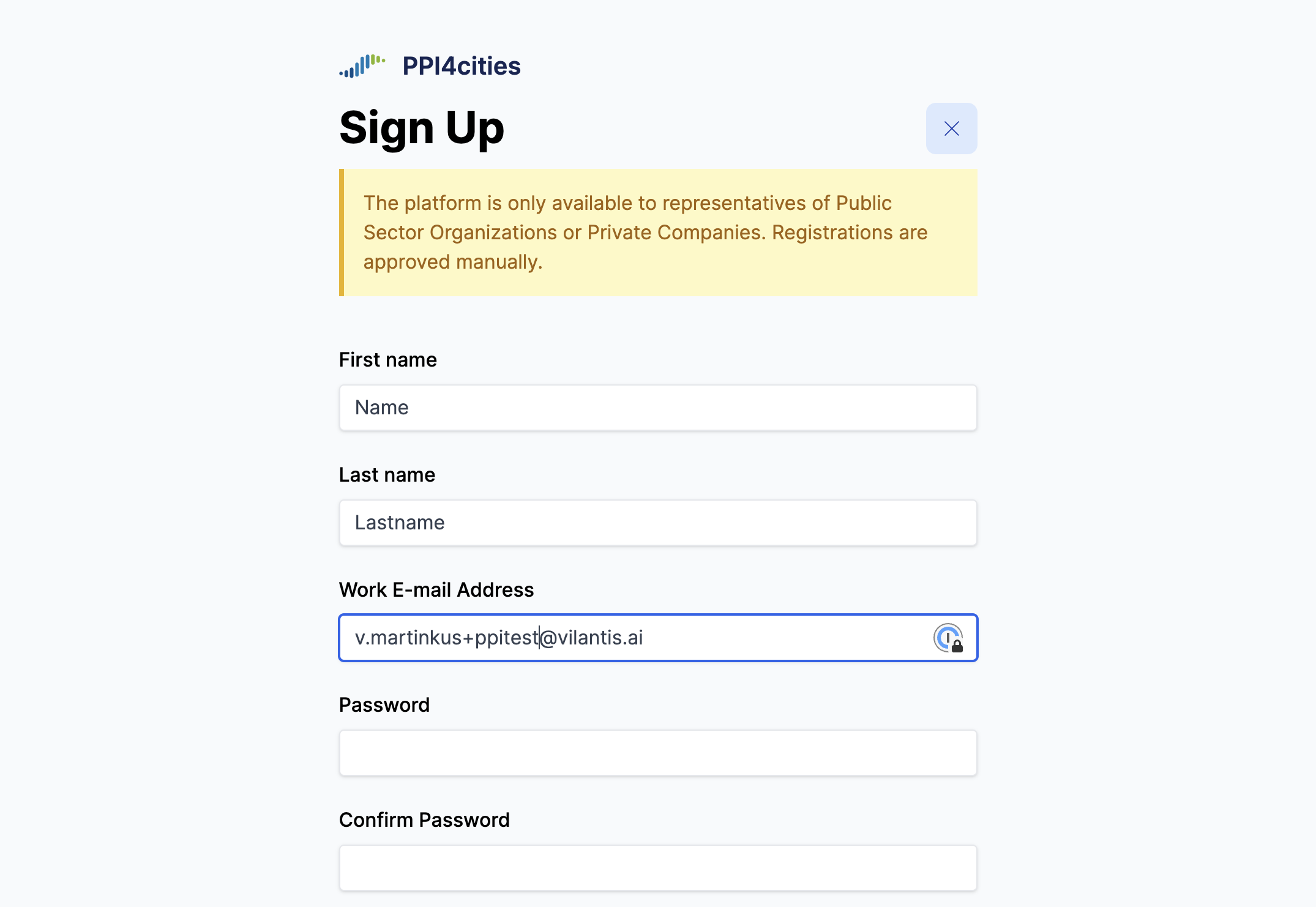 Enter your work email address