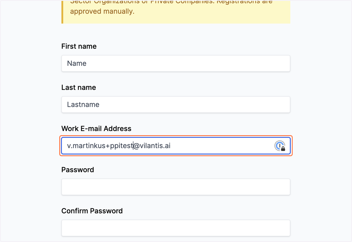 Enter your work email address