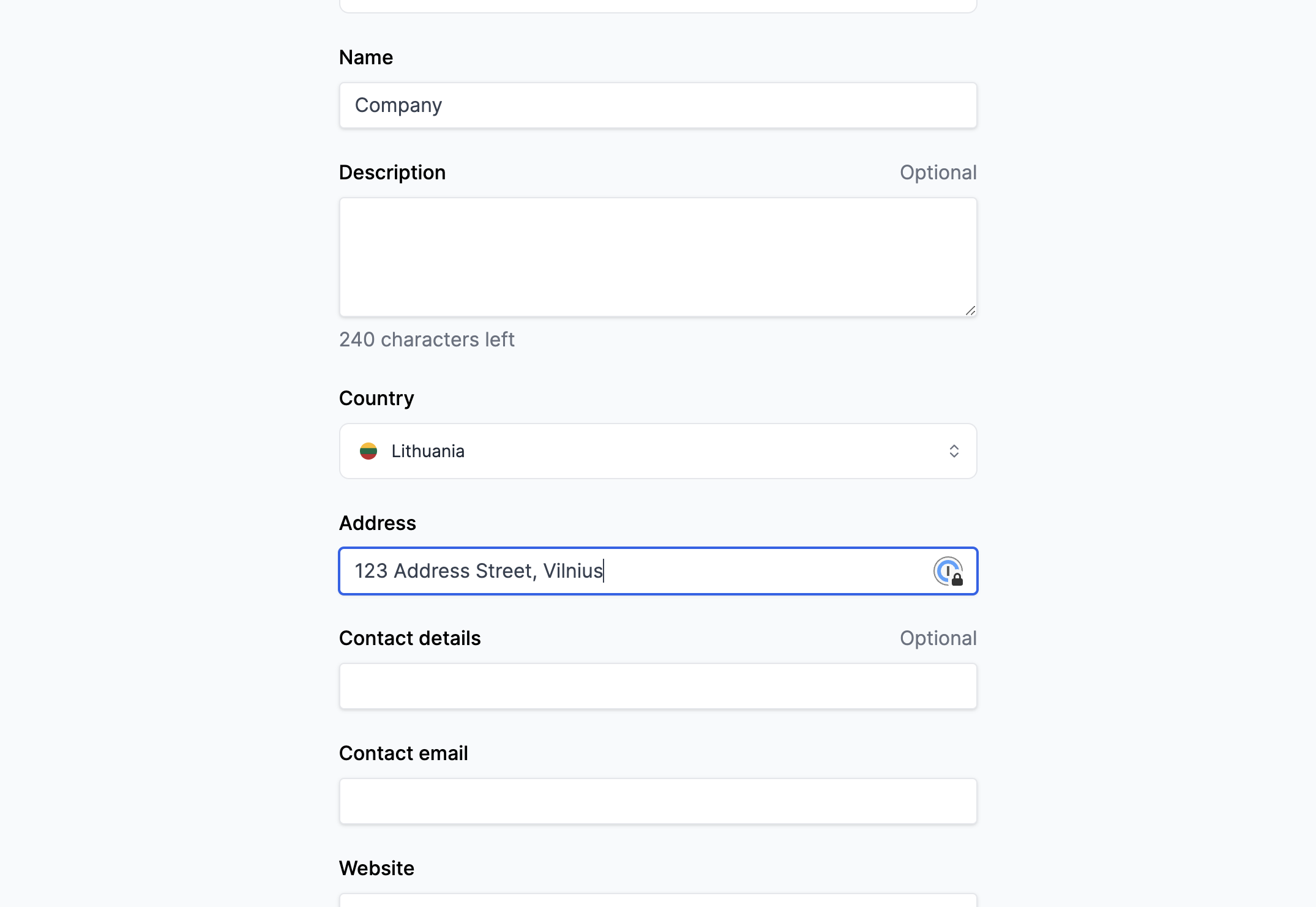 Enter your Organization's address