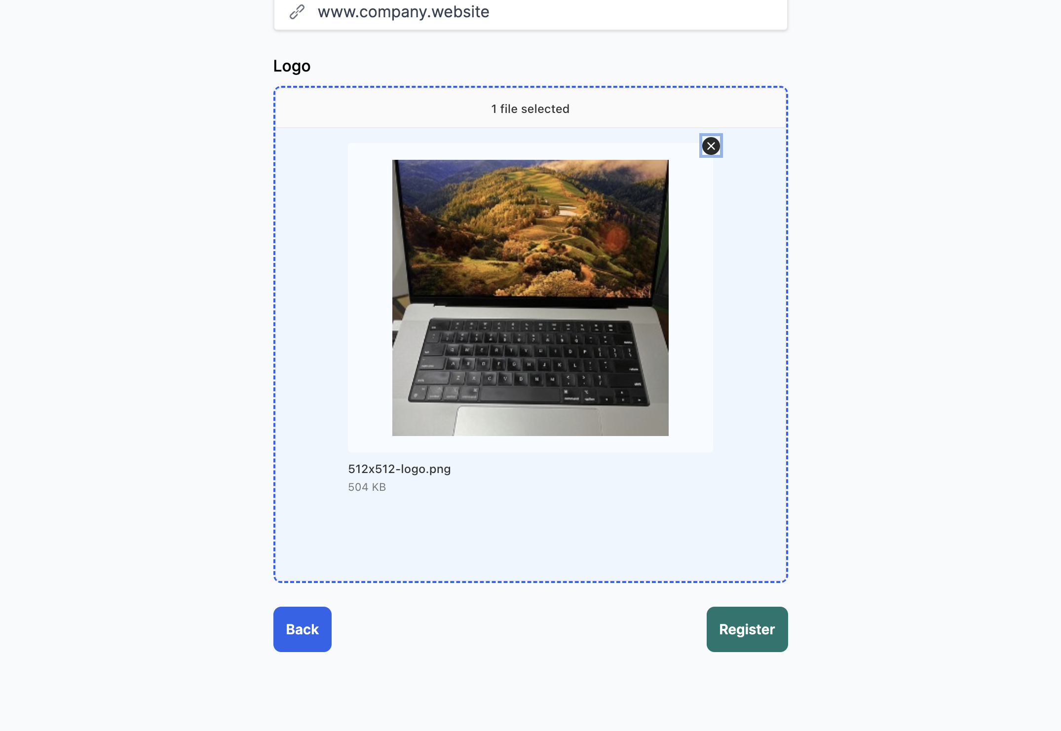Click on Register
