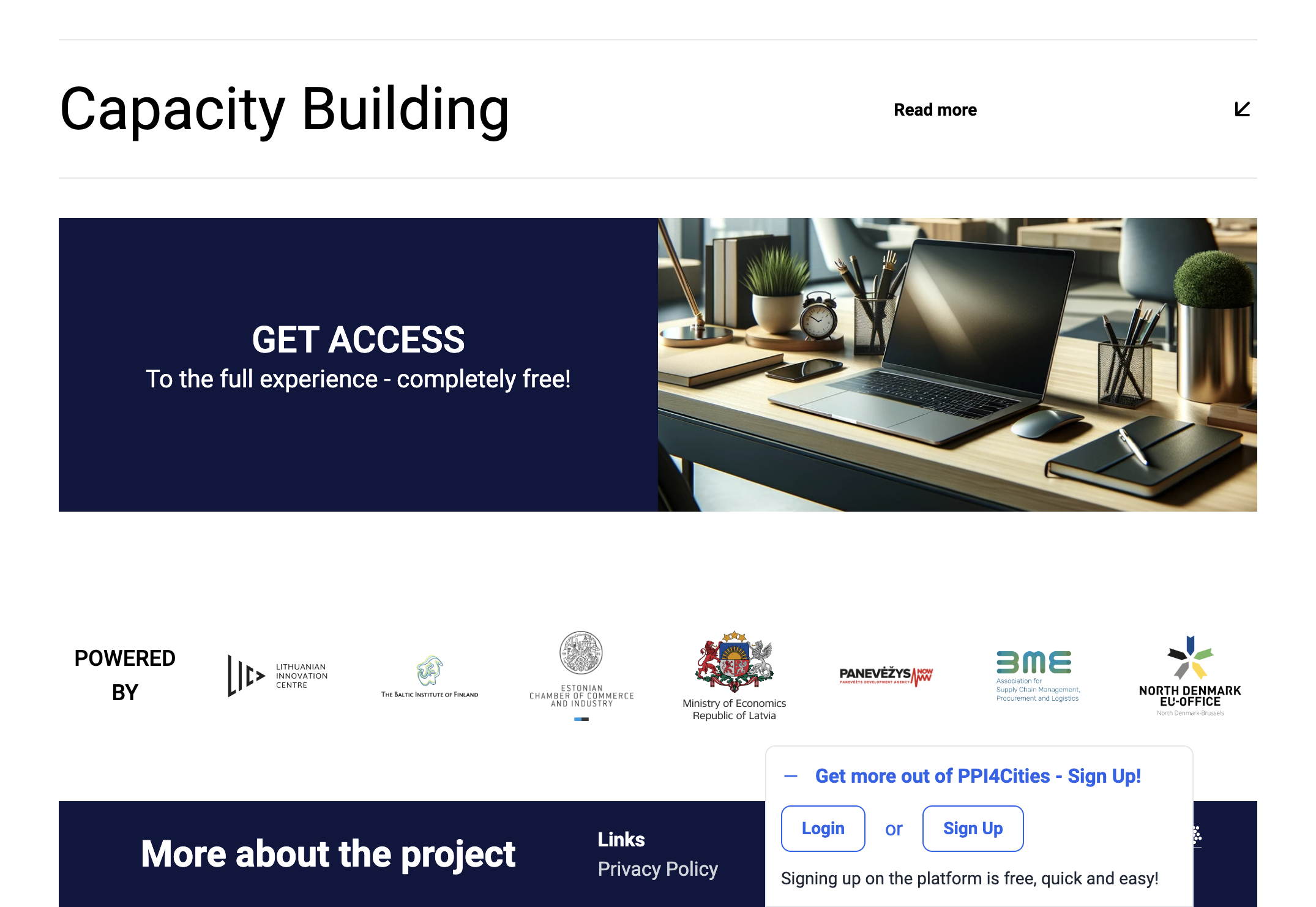 Click on GET ACCESS in the Homepage