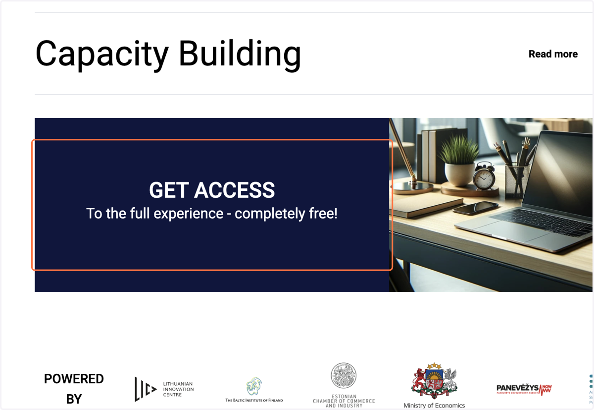 Click on GET ACCESS in the Homepage