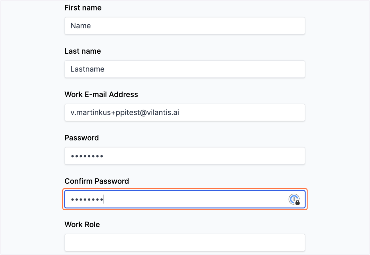 Confirm your password