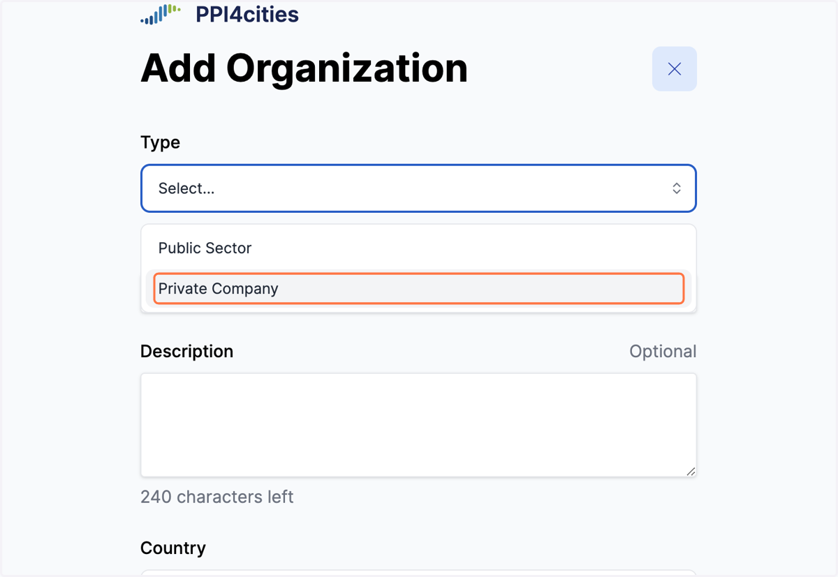 Click on Private Company or Public Sector accordingly
