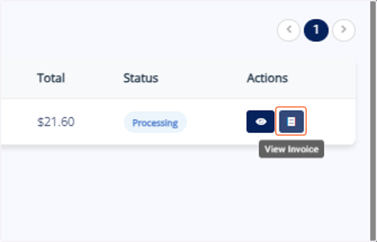 To view the invoice, click View Invoice.