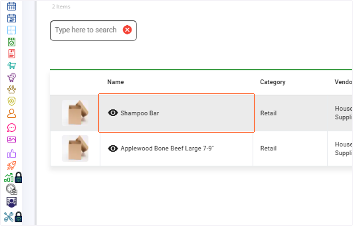 Select the product you want to display (e.g., Shampoo Bar).