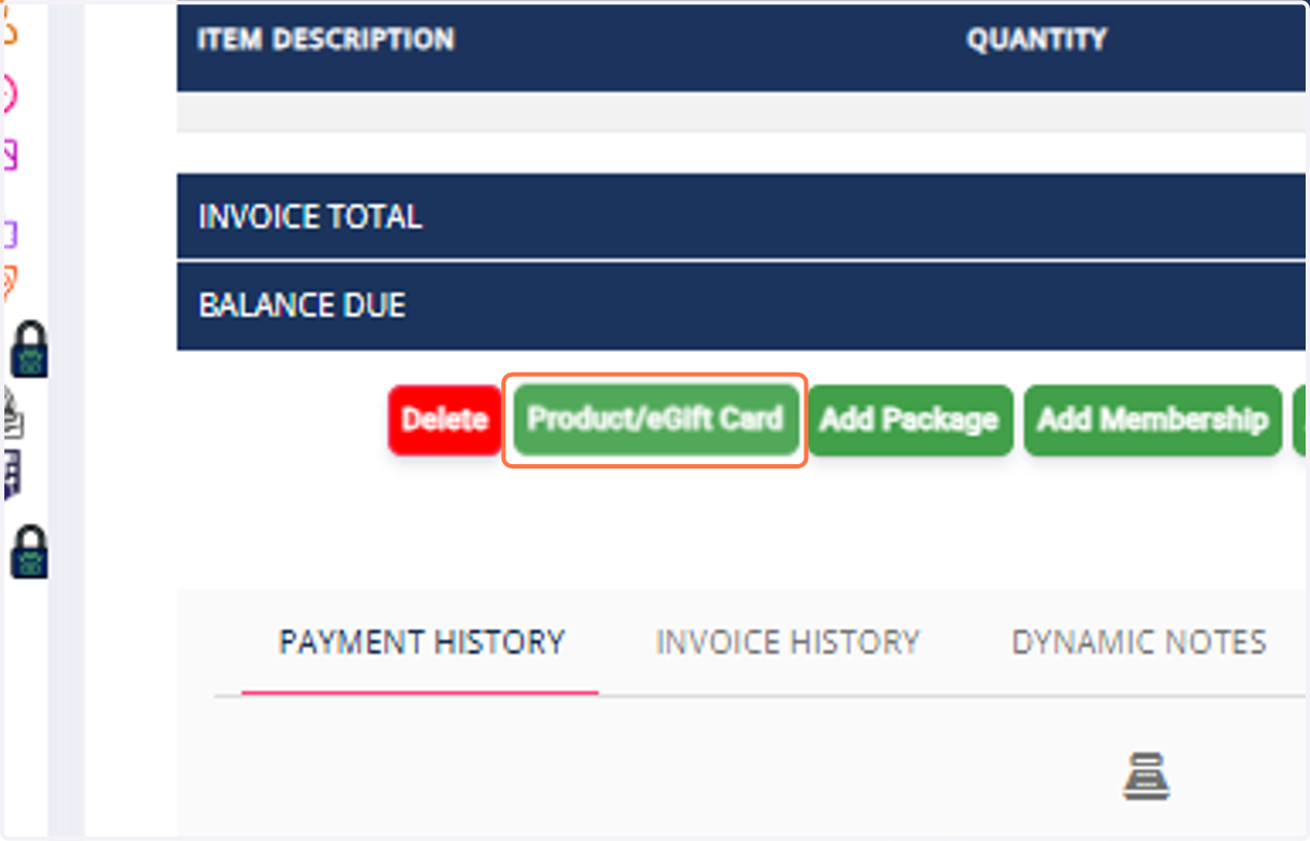 Click on Product/eGift Card.